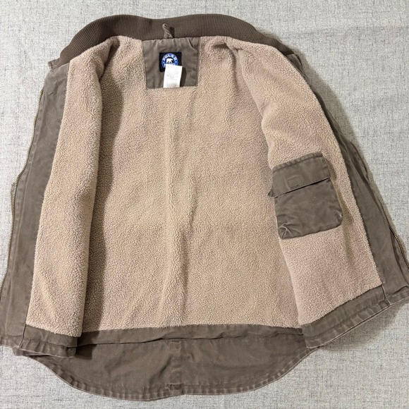 Polar King By Key Me Vest LR Brown Sherpa Lined Canvas Workwear - Picture 5 of 8